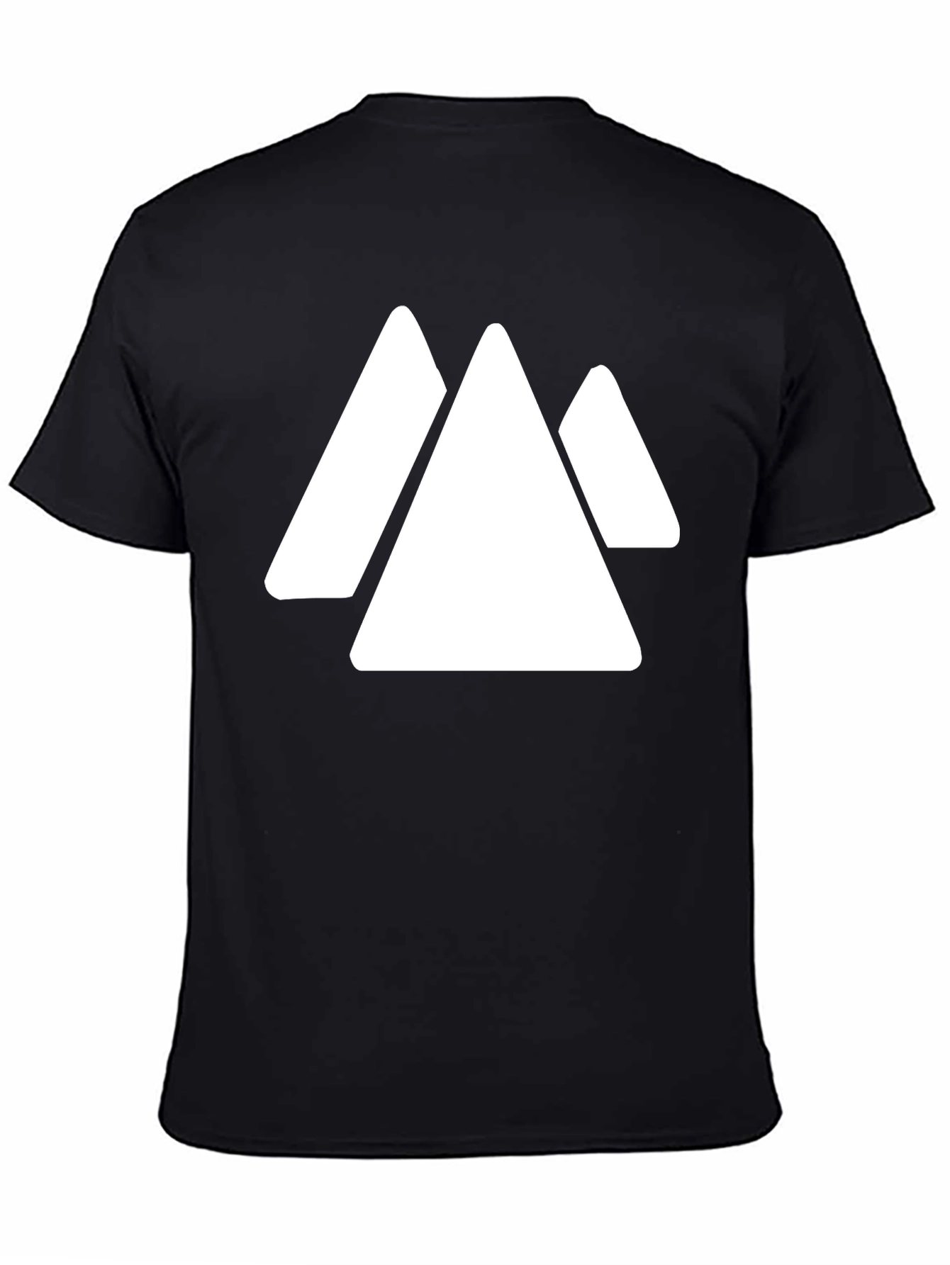 Geometric Mountain T-Shirt - Minimalist Black Tee
