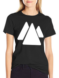 Geometric Mountain T-Shirt - Minimalist Black Tee