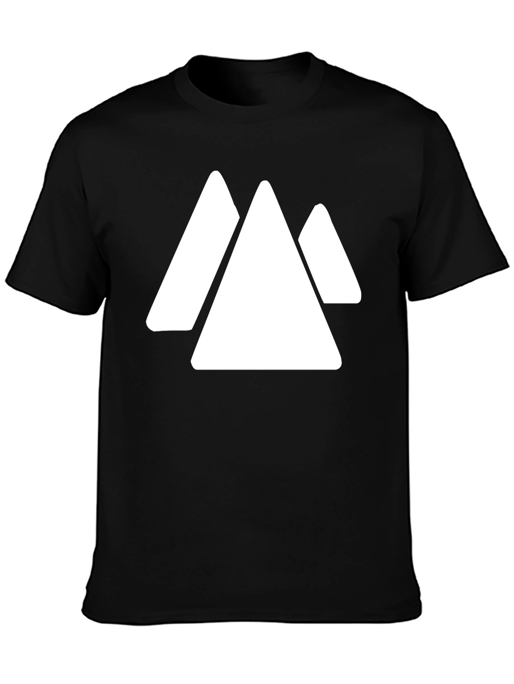 Geometric Mountain T-Shirt - Minimalist Black Tee