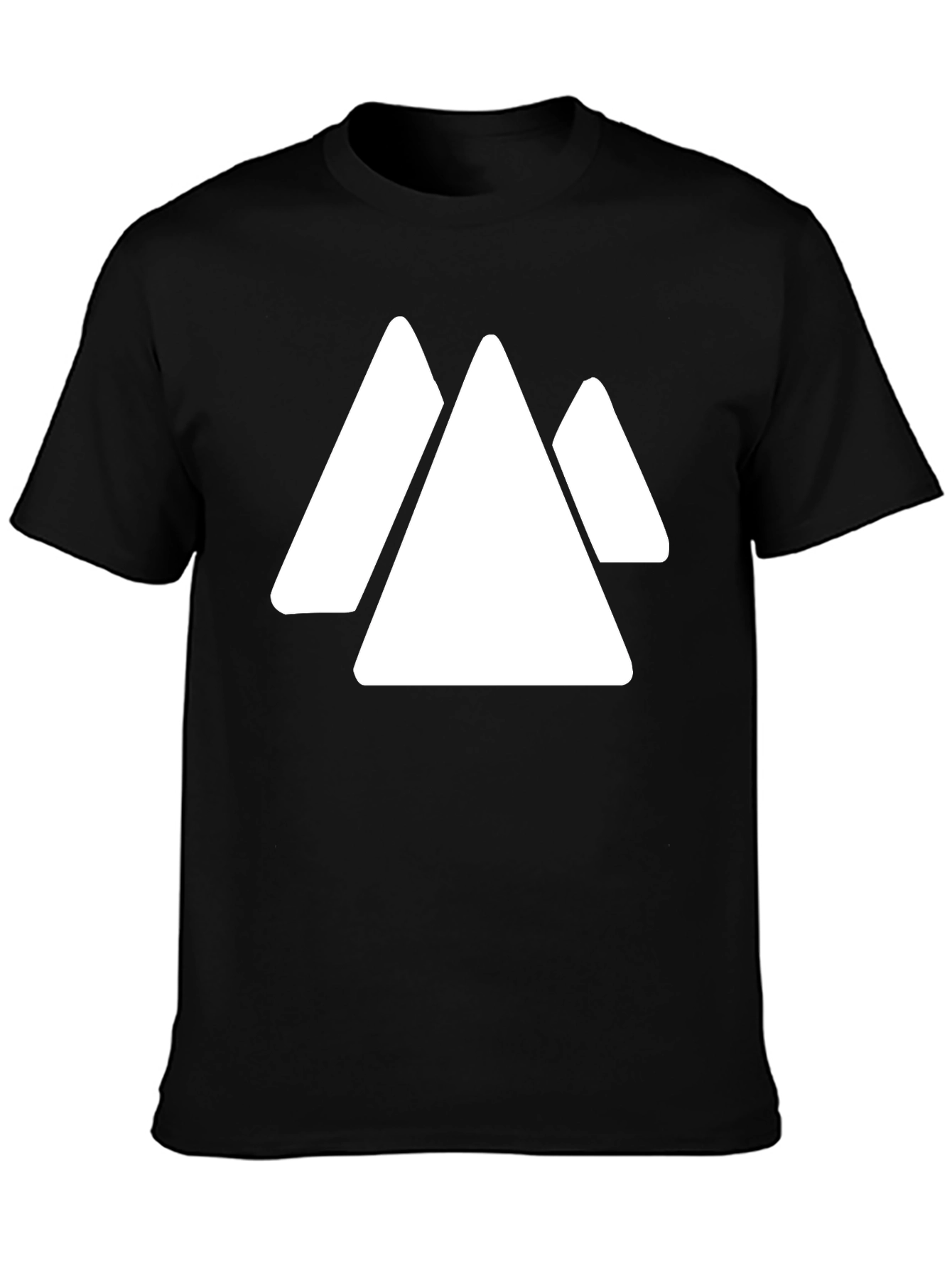 Geometric Mountain T-Shirt - Minimalist Black Tee