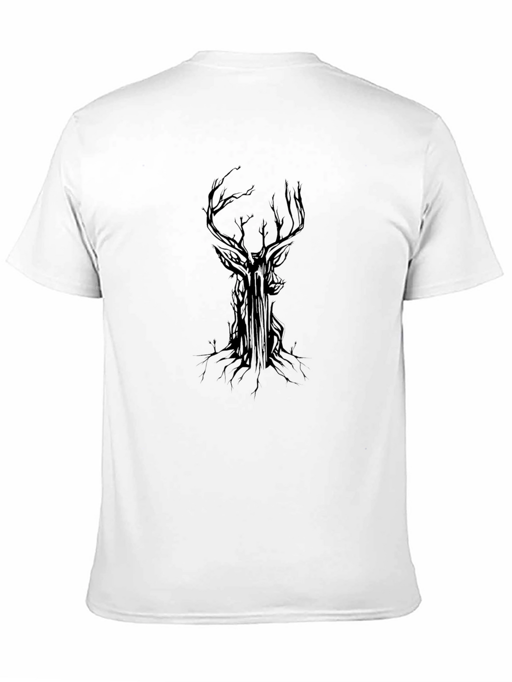 Dark Tree Deer Graphic Tee - Black
