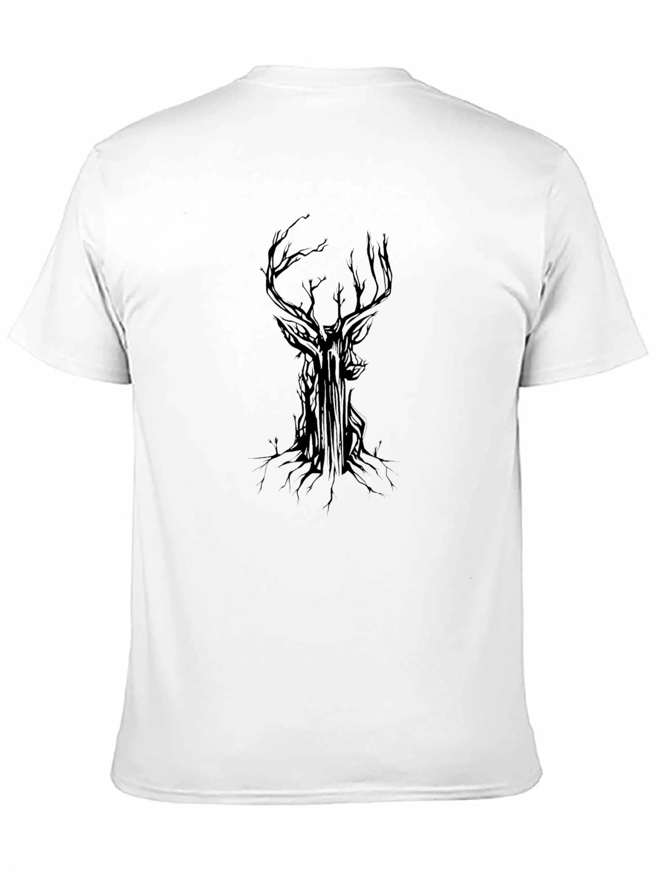 Dark Tree Deer Graphic Tee - Black