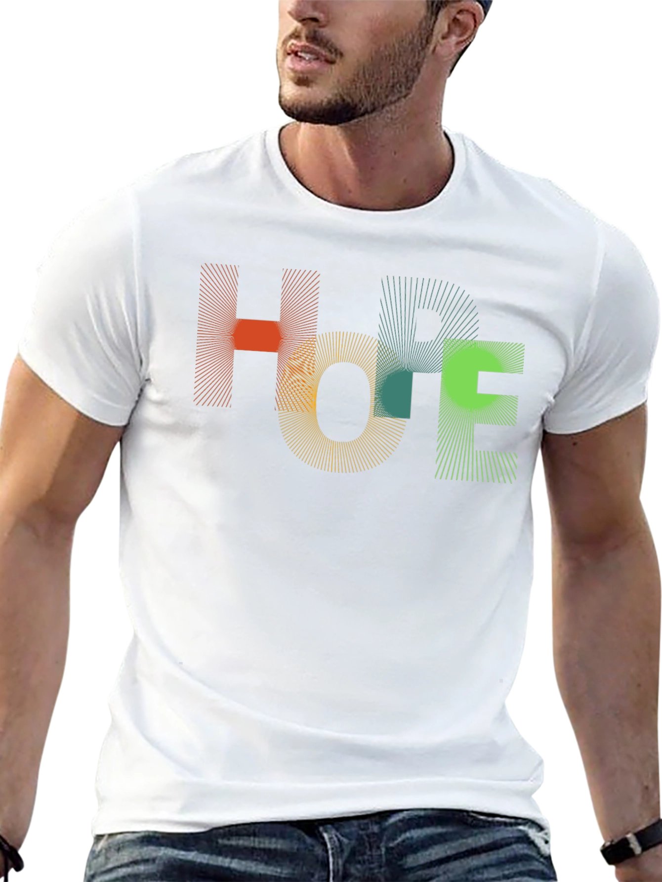 Abstract HOPE Graphic Black T-Shirt