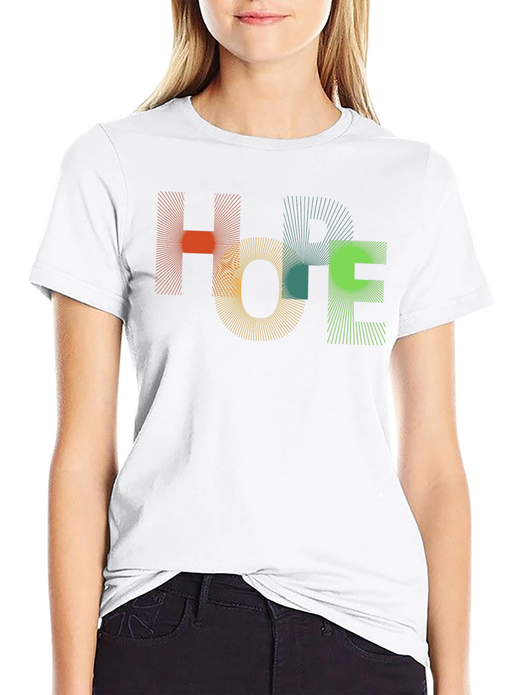 Abstract HOPE Graphic Black T-Shirt