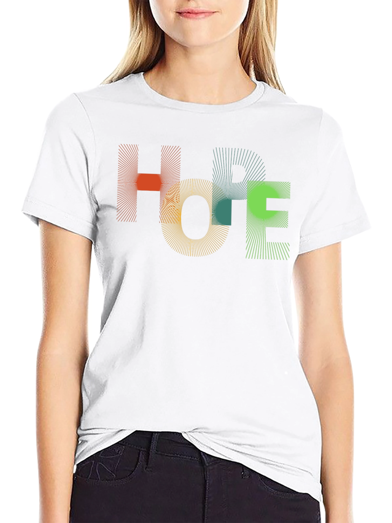 Abstract HOPE Graphic Black T-Shirt