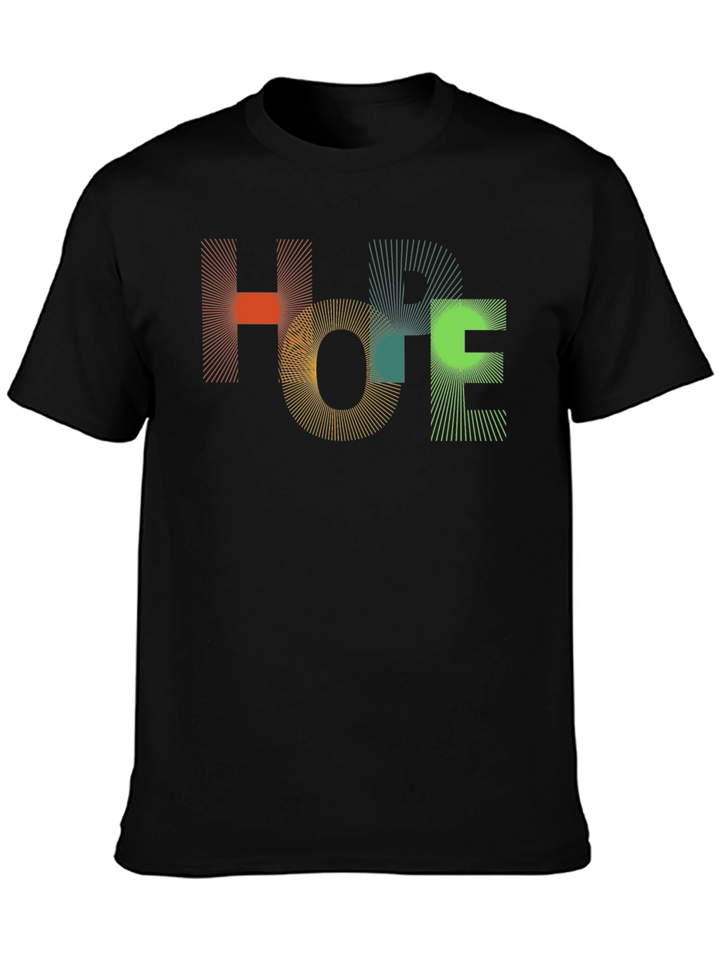 Abstract HOPE Graphic Black T-Shirt
