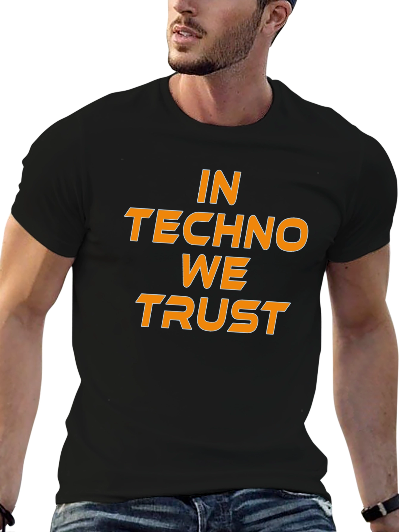 In Techno We Trust Black T-Shirt