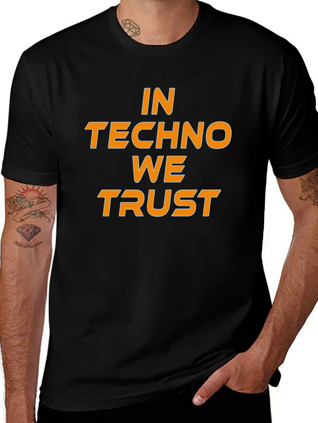 In Techno We Trust Black T-Shirt