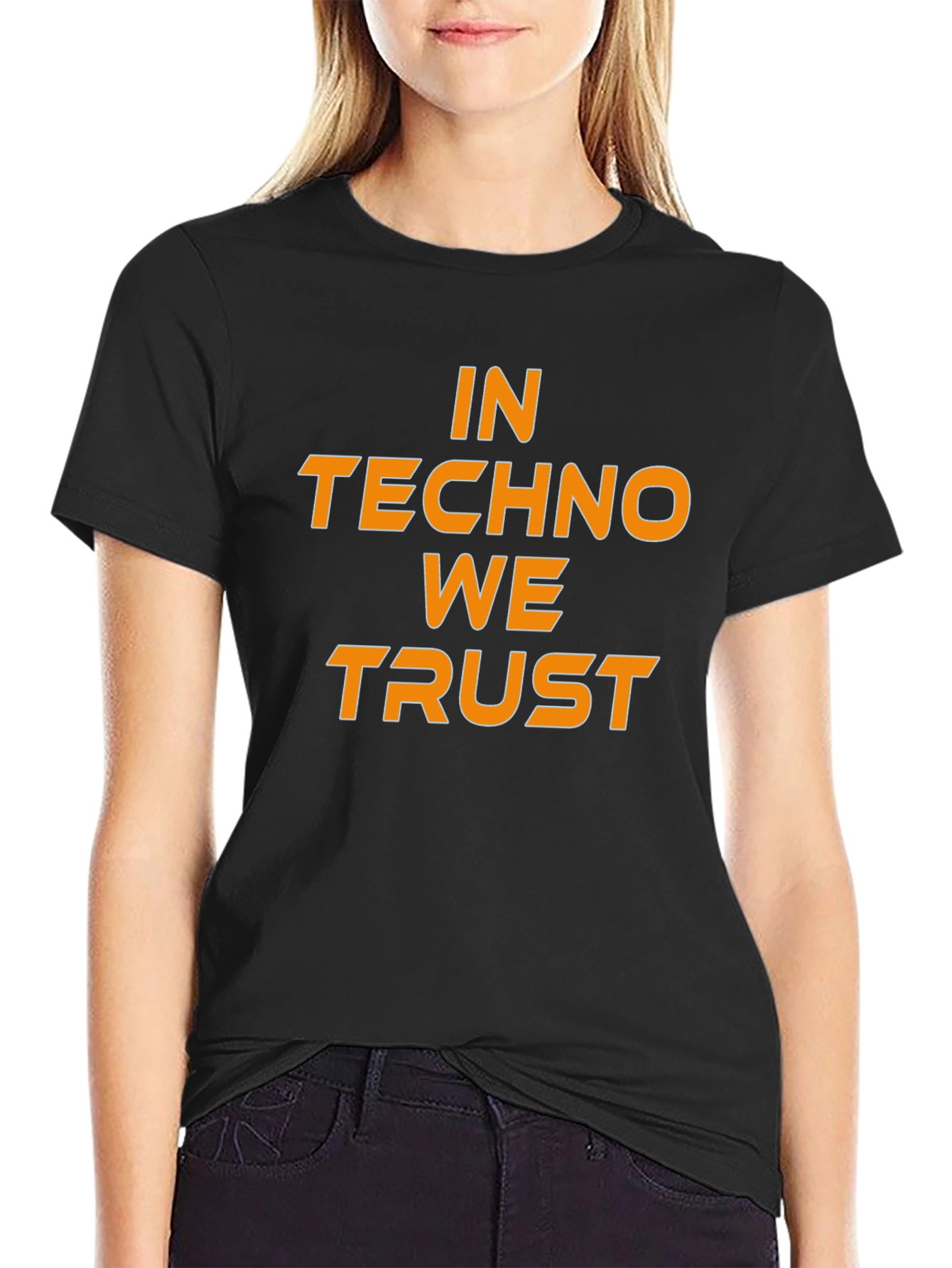 In Techno We Trust Black T-Shirt
