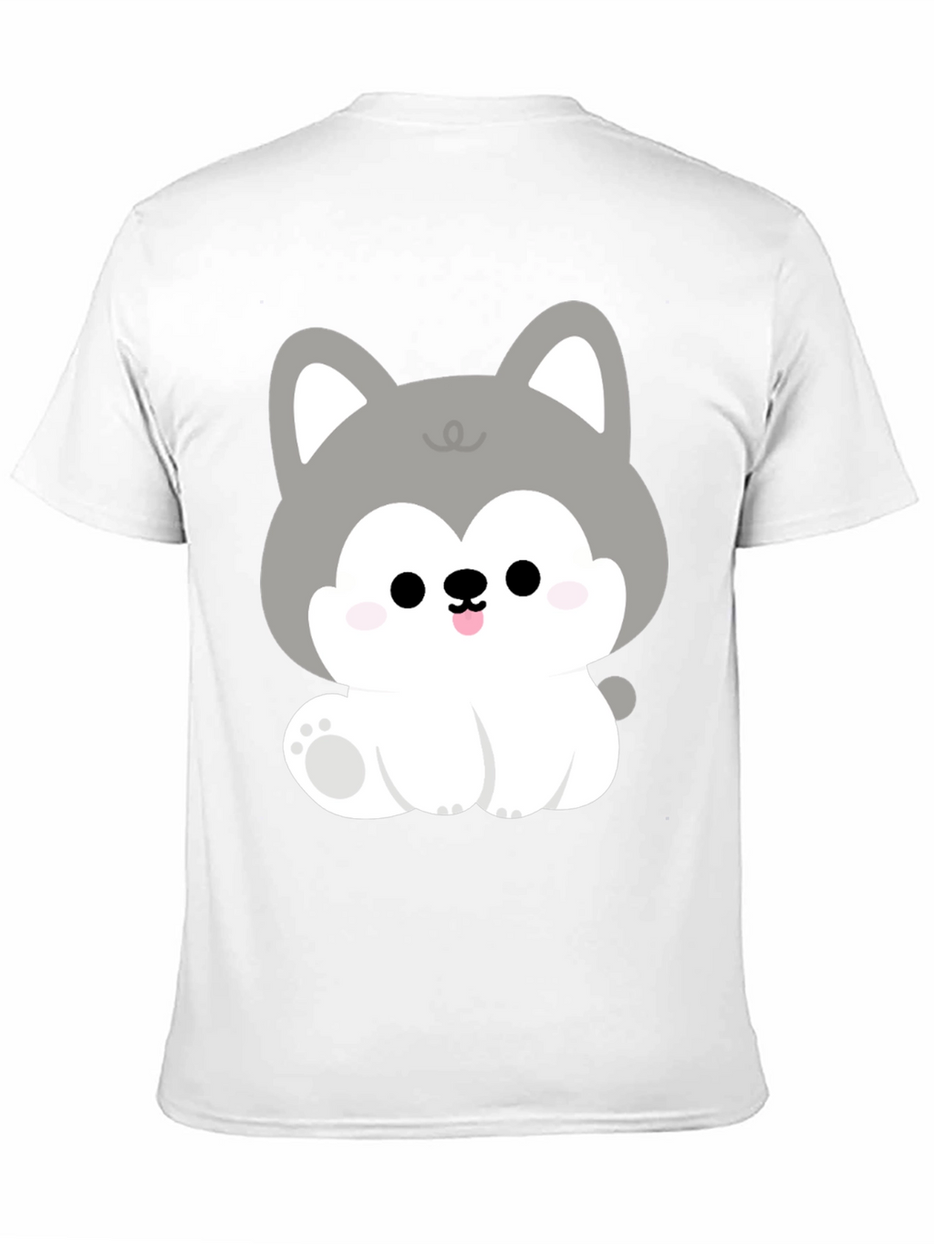 Cute Cartoon Puppy Graphic Black T-Shirt