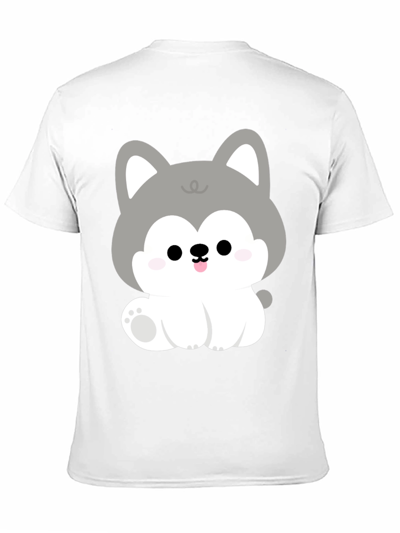 Cute Cartoon Puppy Graphic Black T-Shirt