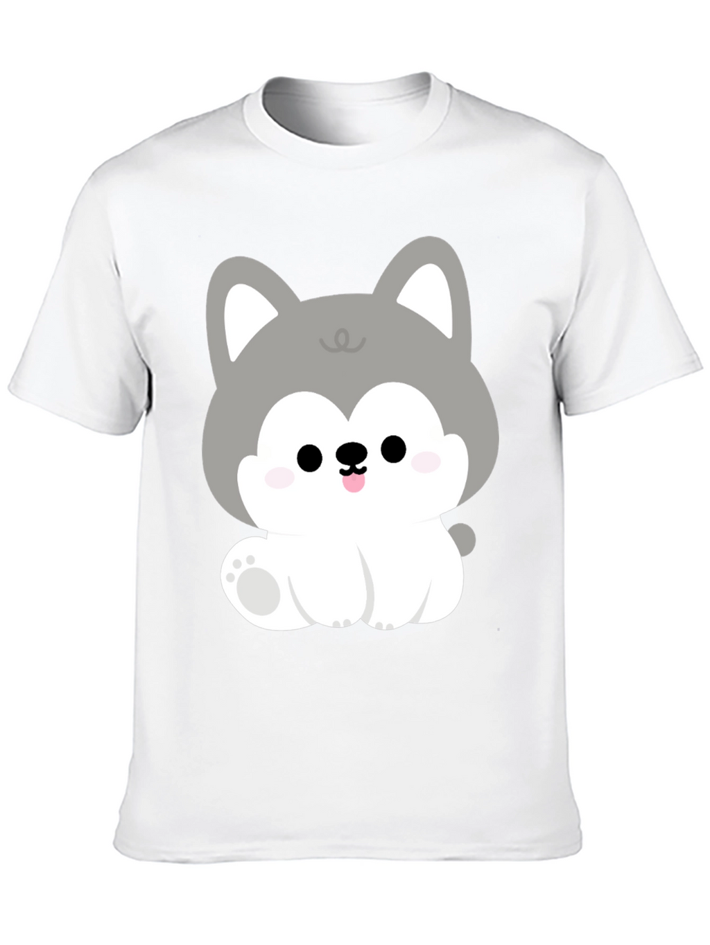 Cute Cartoon Puppy Graphic Black T-Shirt
