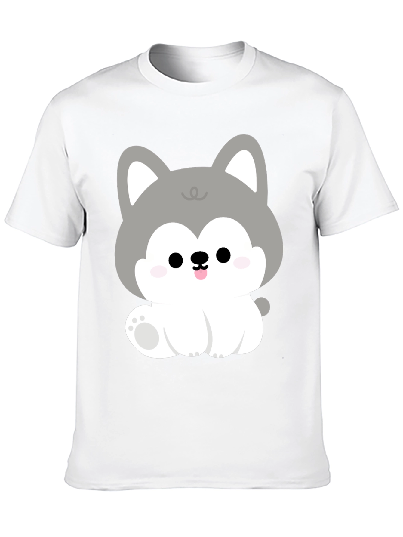Cute Cartoon Puppy Graphic Black T-Shirt