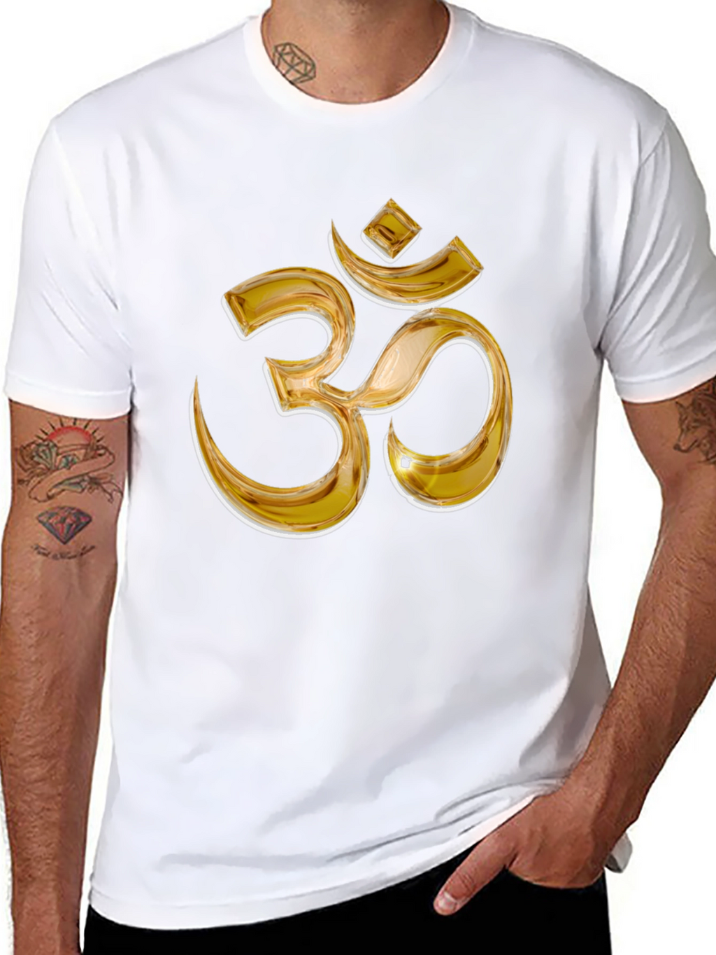 Om Symbol Graphic Tee - Black Cotton Blend