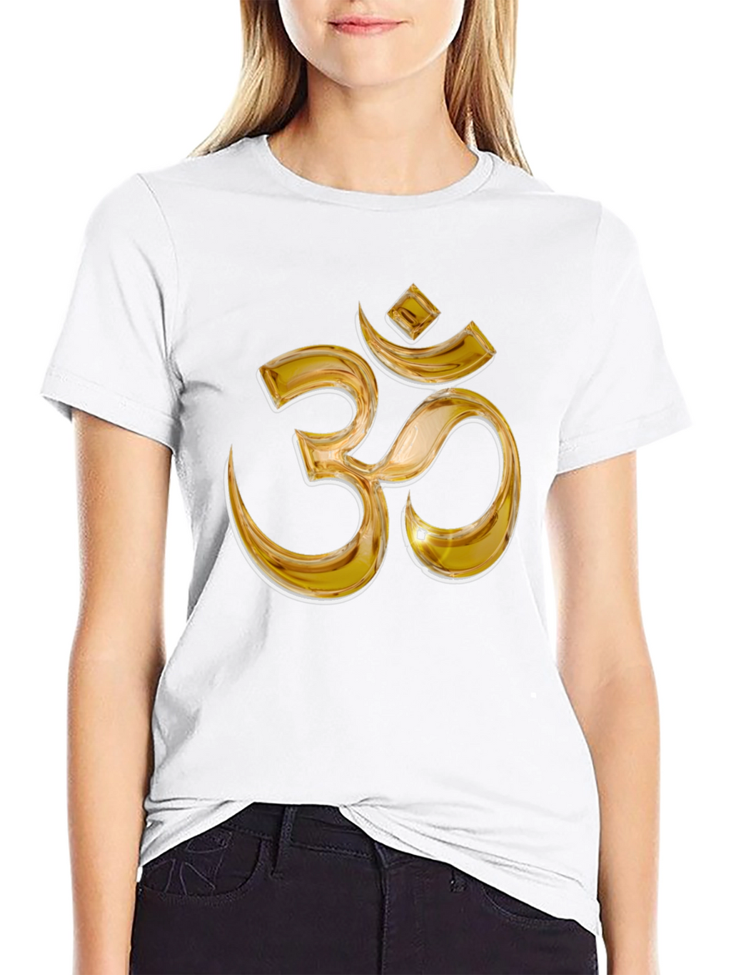 Om Symbol Graphic Tee - Black Cotton Blend