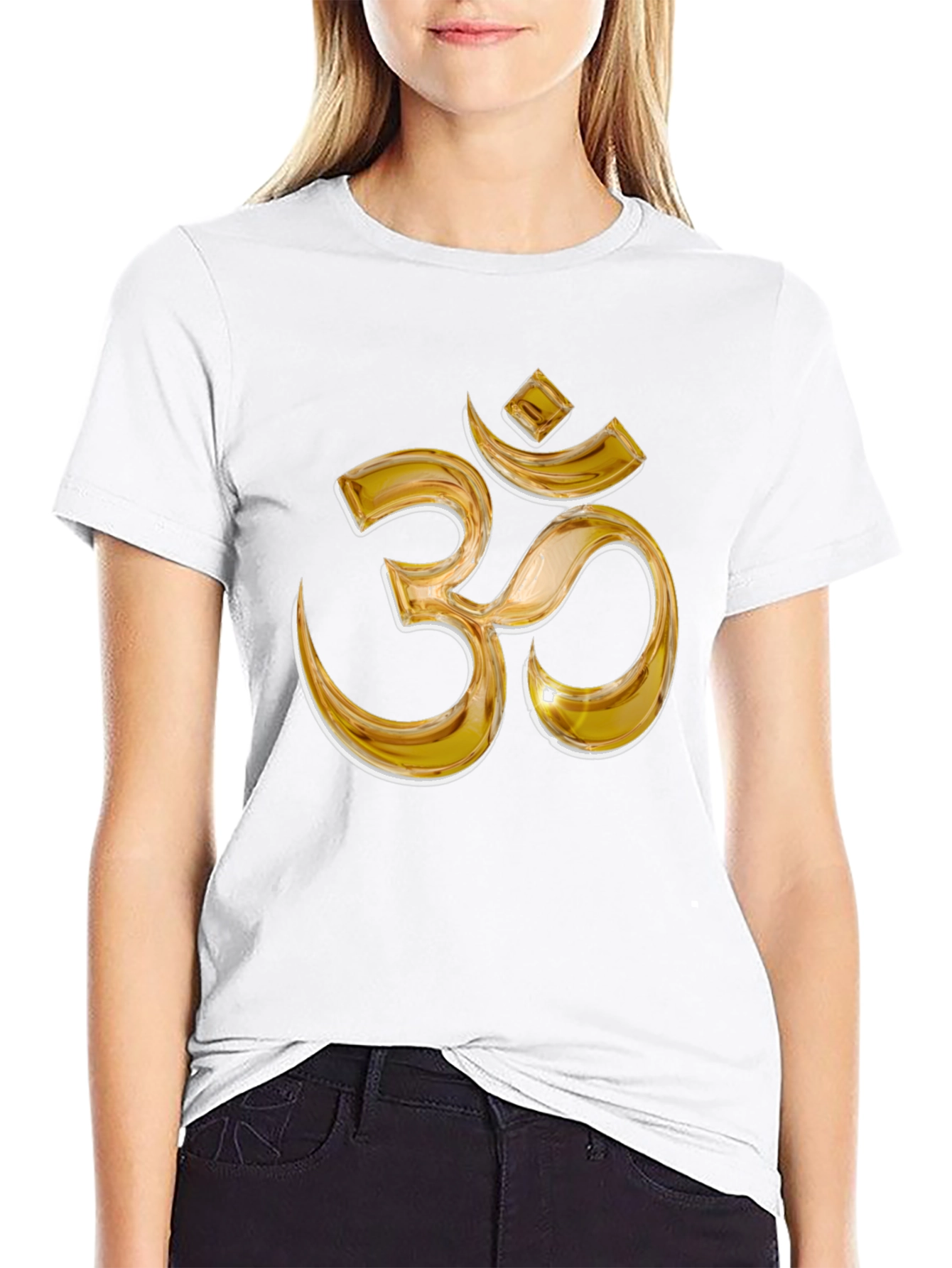 Om Symbol Graphic Tee - Black Cotton Blend