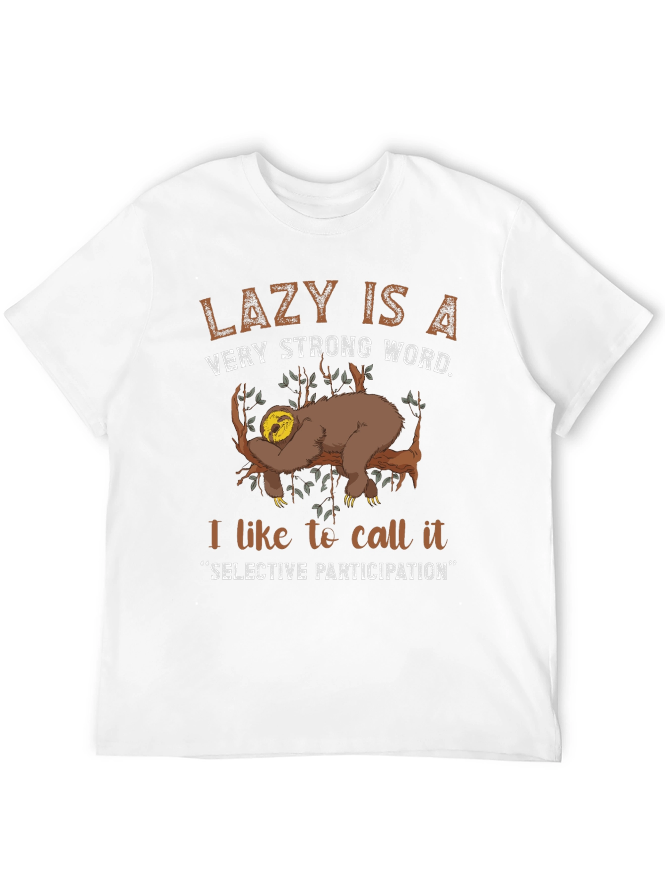 Lazy Sloth Graphic T-Shirt: Selective Participation