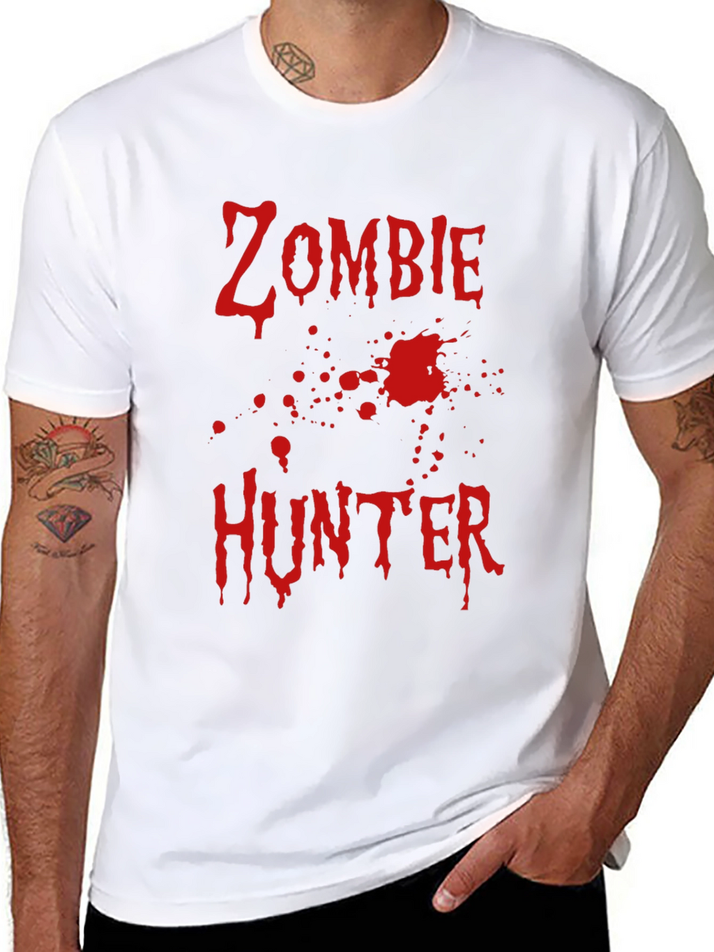 Zombie Hunter T-Shirt - Black Cotton Graphic Tee
