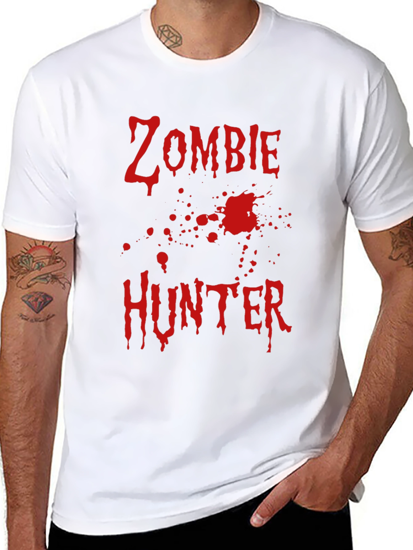 Zombie Hunter T-Shirt - Black Cotton Graphic Tee