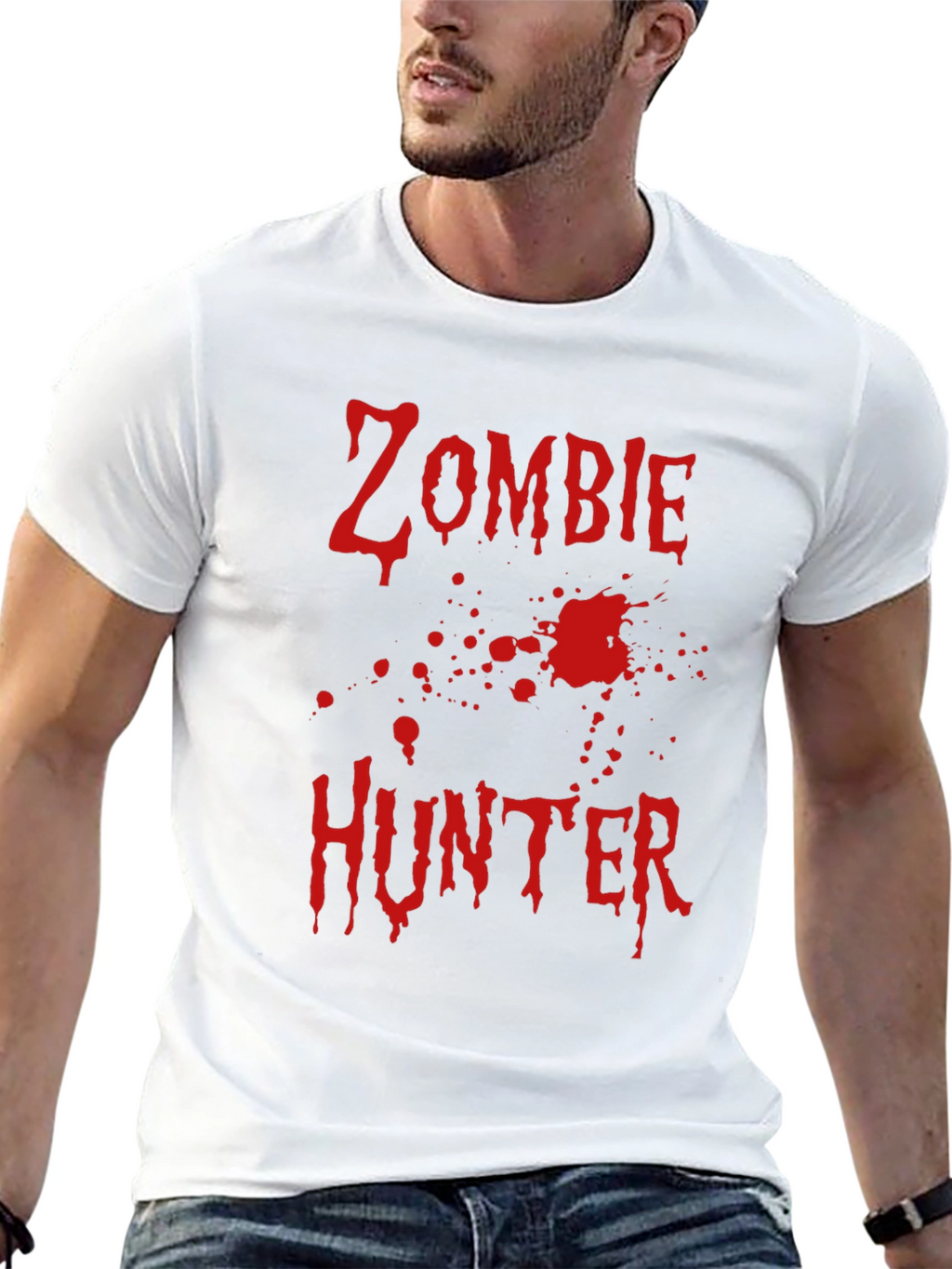 Zombie Hunter T-Shirt - Black Cotton Graphic Tee