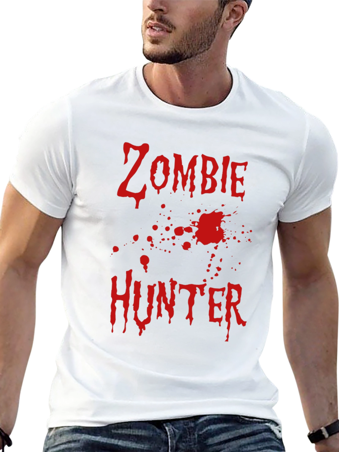 Zombie Hunter T-Shirt - Black Cotton Graphic Tee