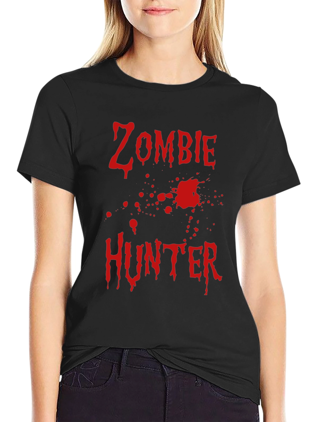 Zombie Hunter T-Shirt - Black Cotton Graphic Tee