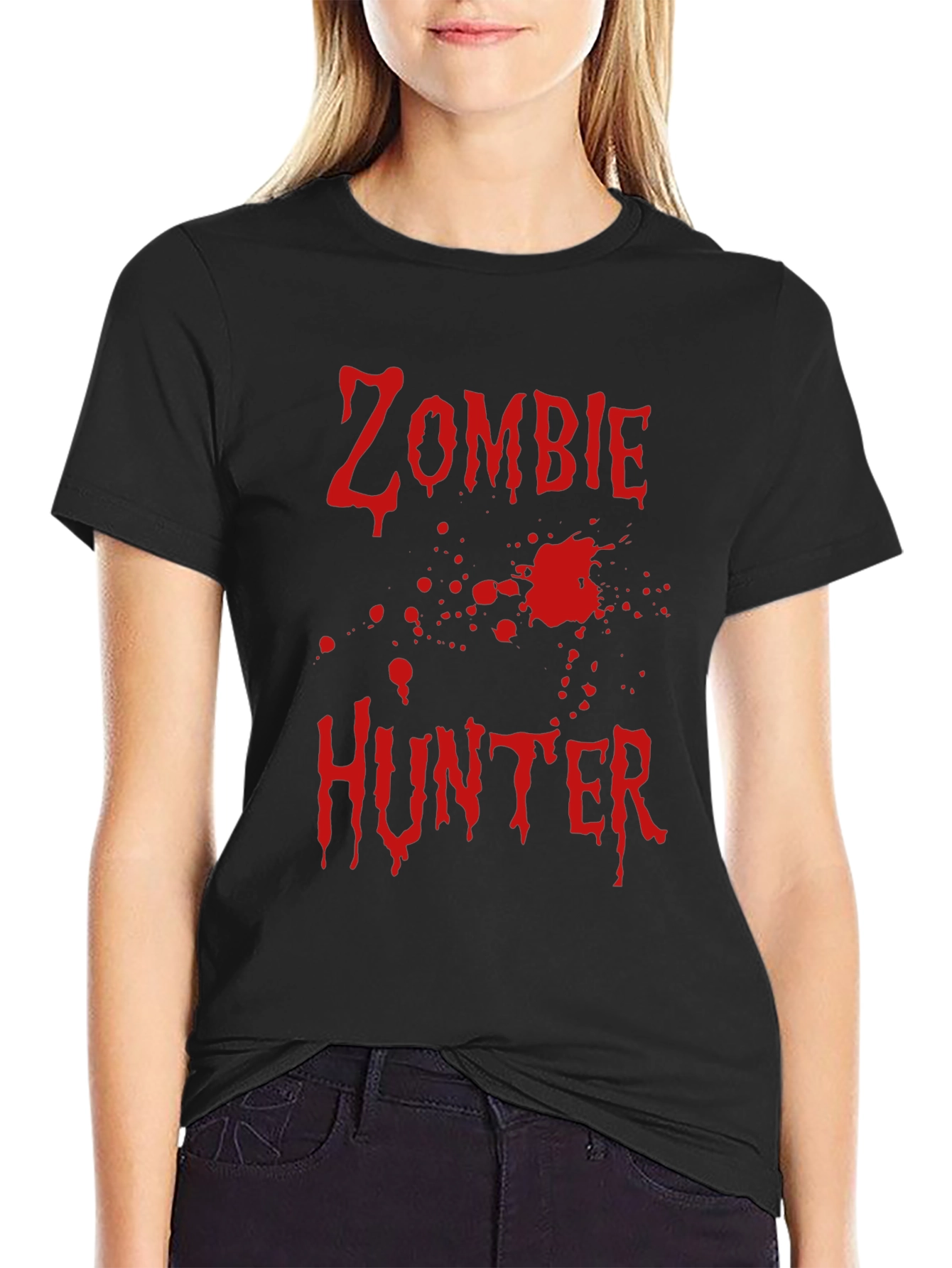 Zombie Hunter T-Shirt - Black Cotton Graphic Tee