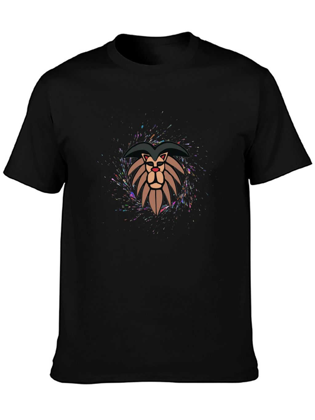Lion Graphic Print Tee - Stylish Mens Black T-Shirt