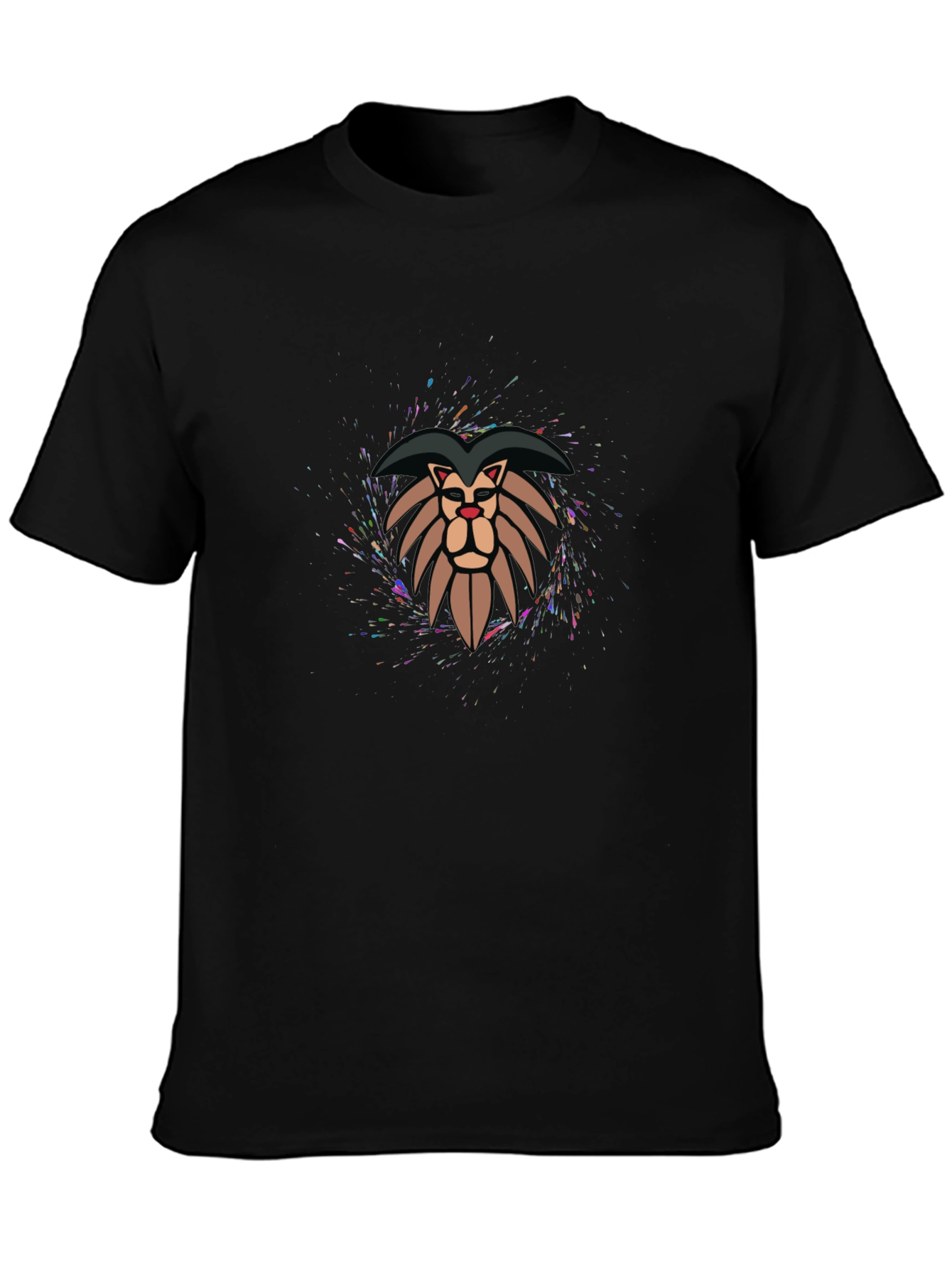 Lion Graphic Print Tee - Stylish Mens Black T-Shirt