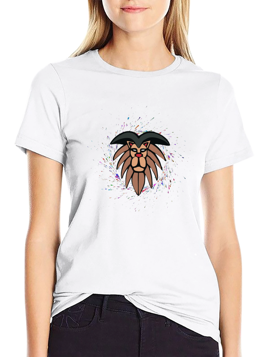 Lion Graphic Print Tee - Stylish Mens Black T-Shirt