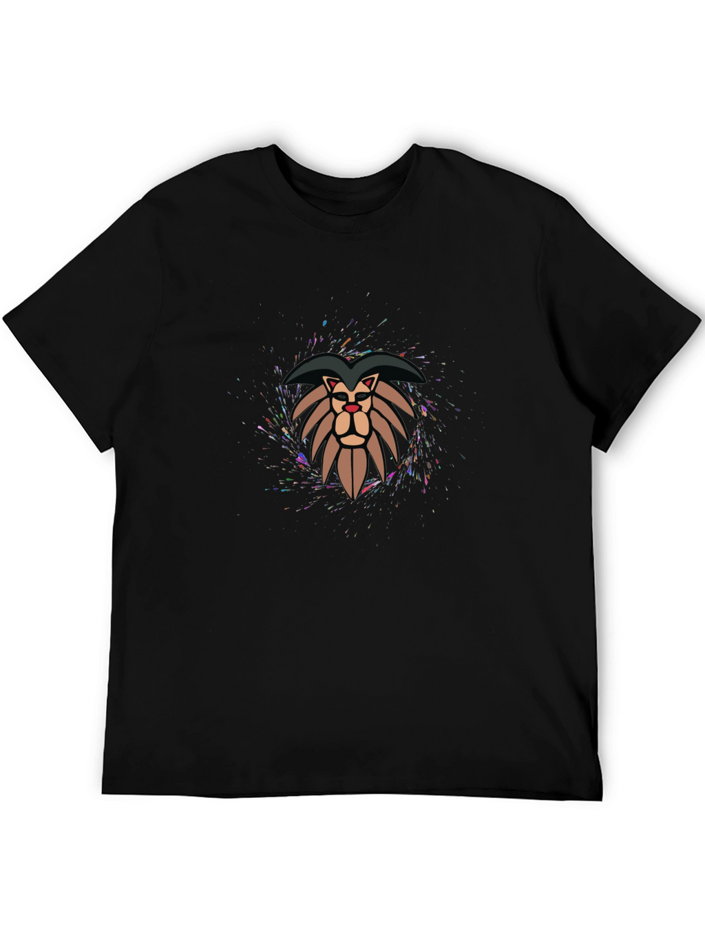 Lion Graphic Print Tee - Stylish Mens Black T-Shirt