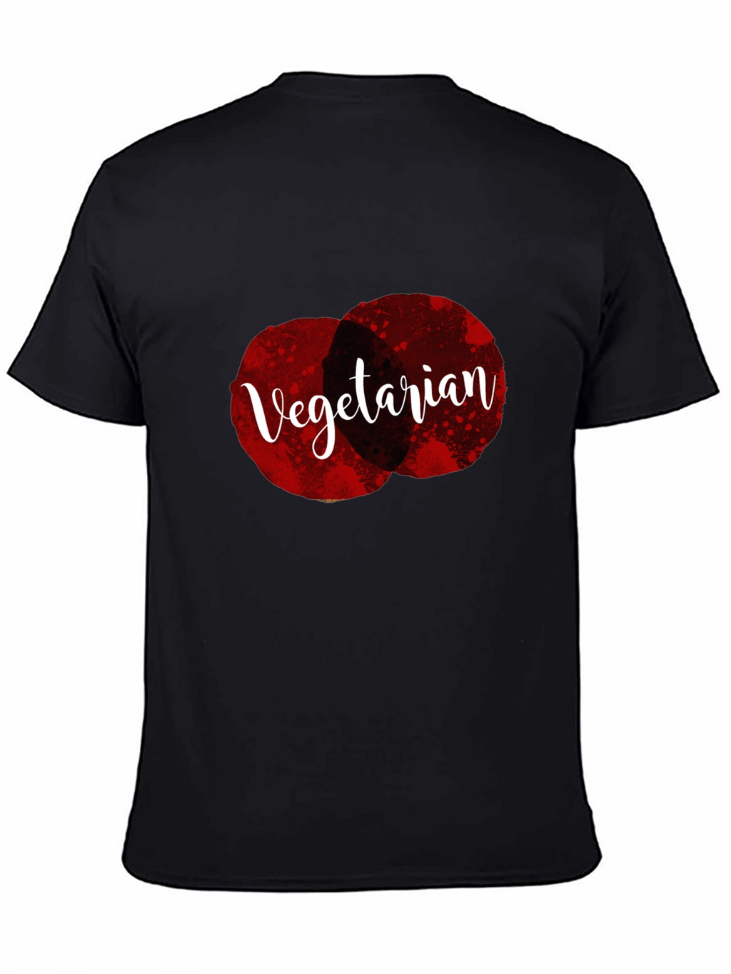 Vegetarian Graphic Tee - Black Cotton Casual T-Shirt
