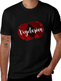 Vegetarian Graphic Tee - Black Cotton Casual T-Shirt