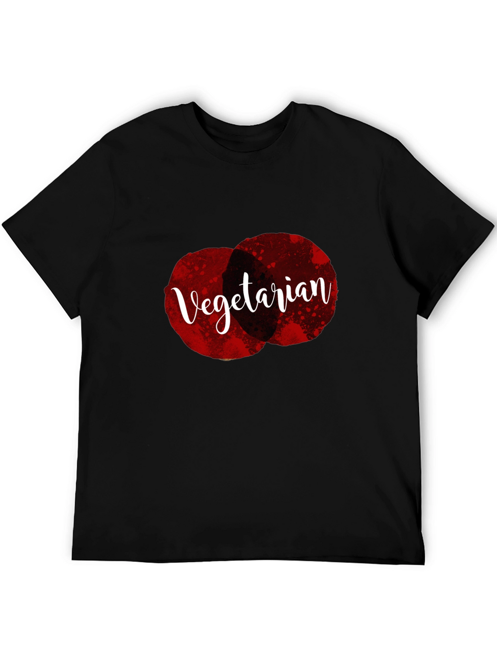 Vegetarian Graphic Tee - Black Cotton Casual T-Shirt