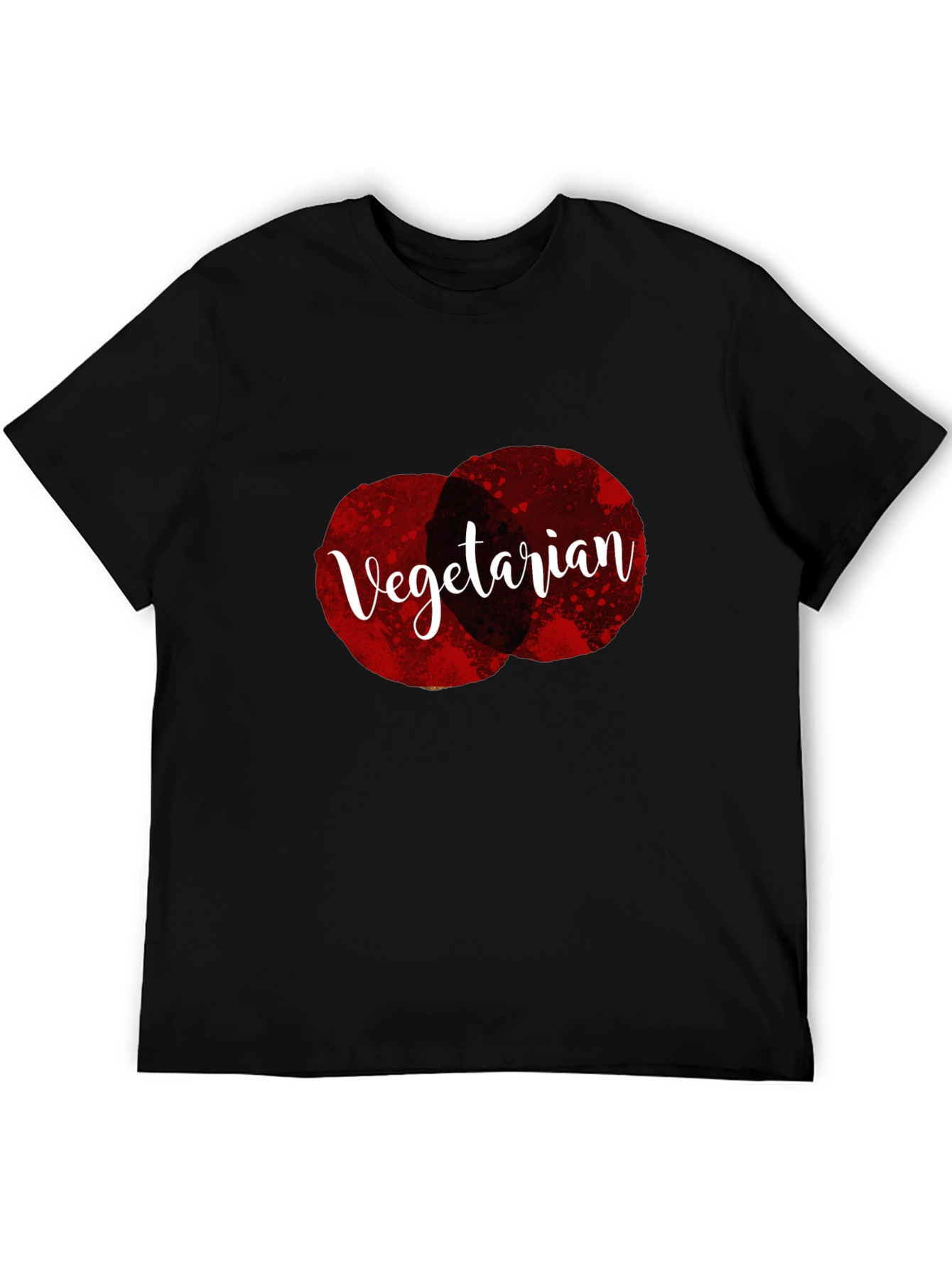 Vegetarian Graphic Tee - Black Cotton Casual T-Shirt