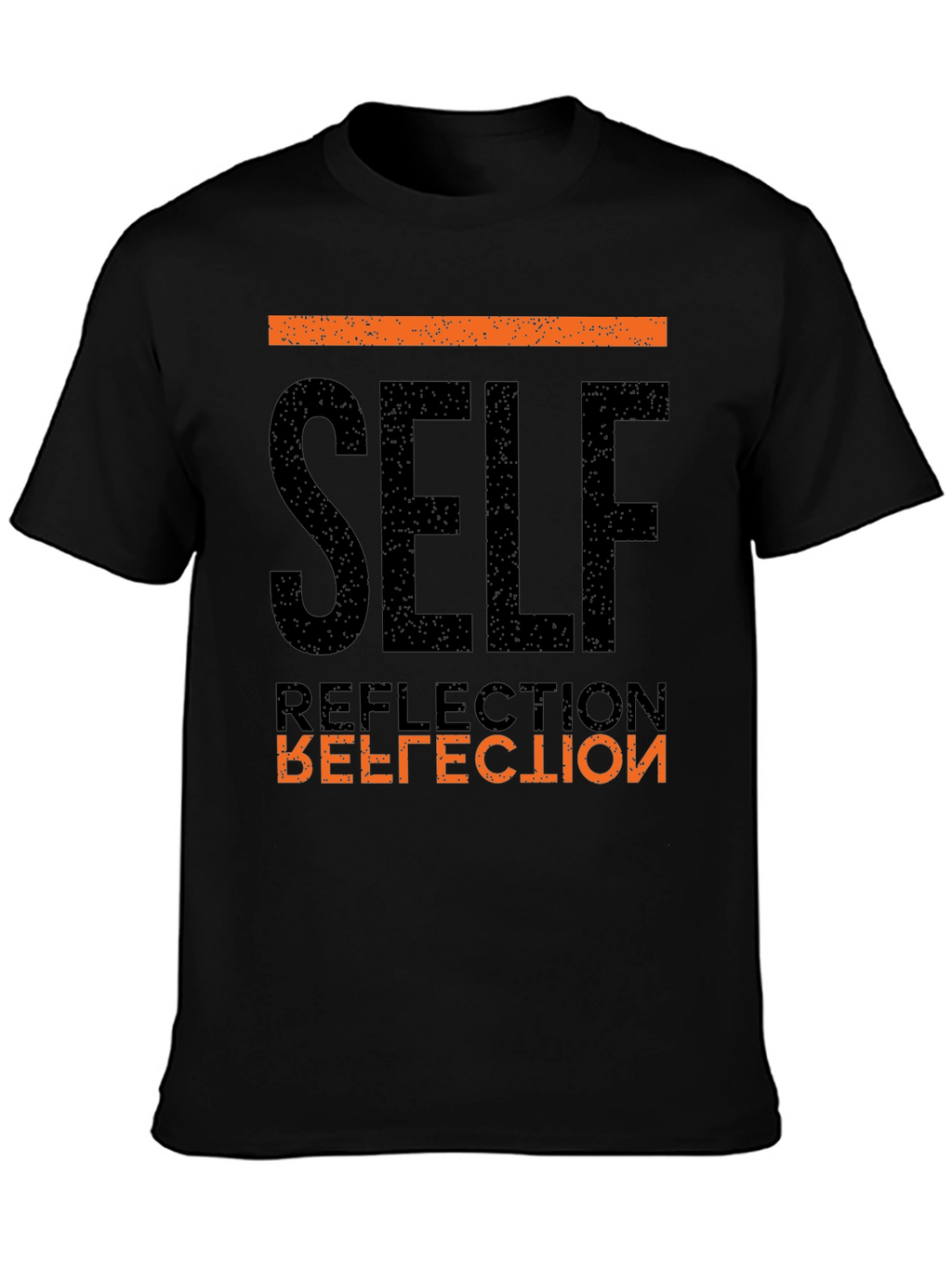 Self Reflection Graphic Tee - Black Cotton T-Shirt