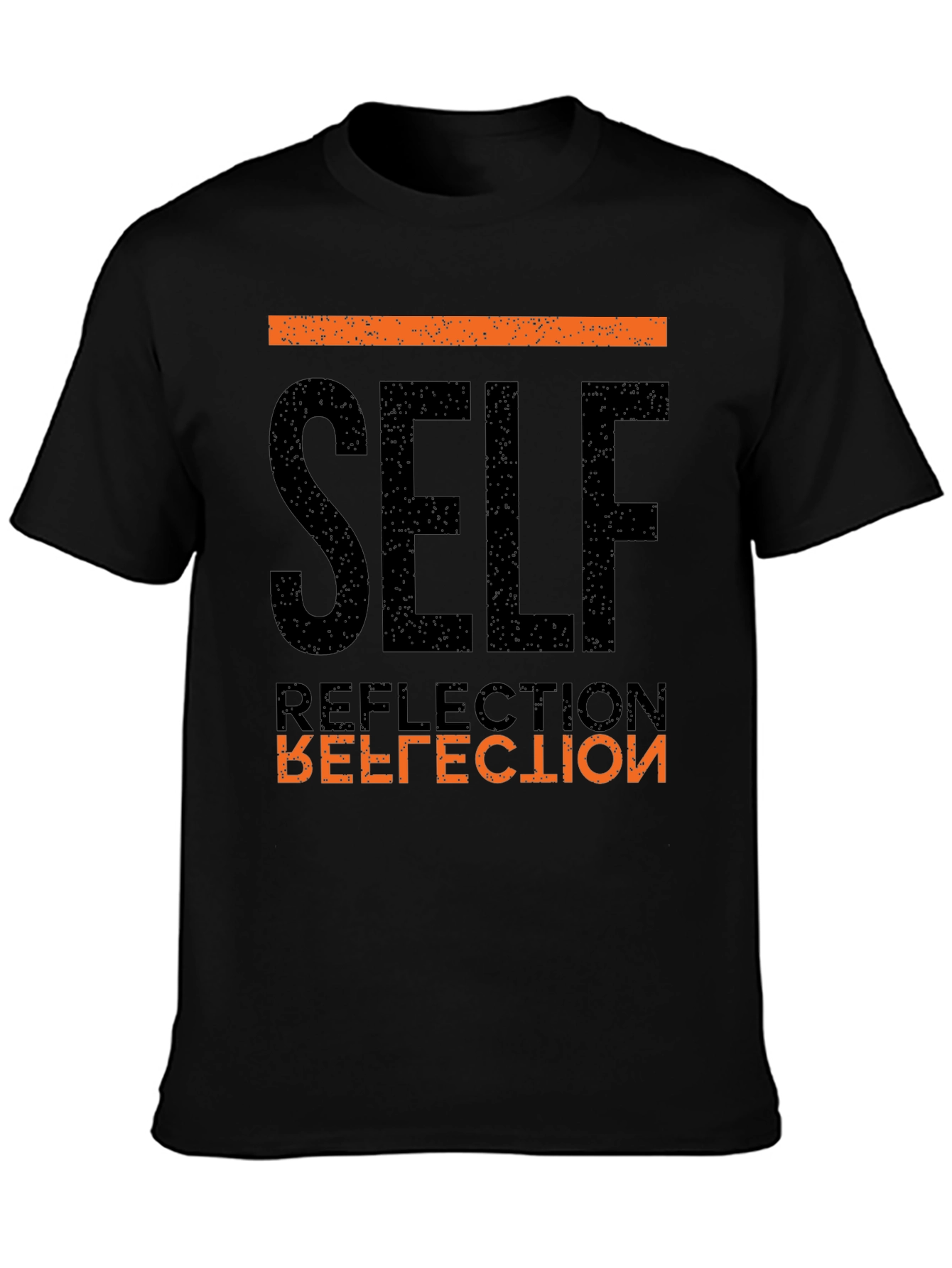 Self Reflection Graphic Tee - Black Cotton T-Shirt