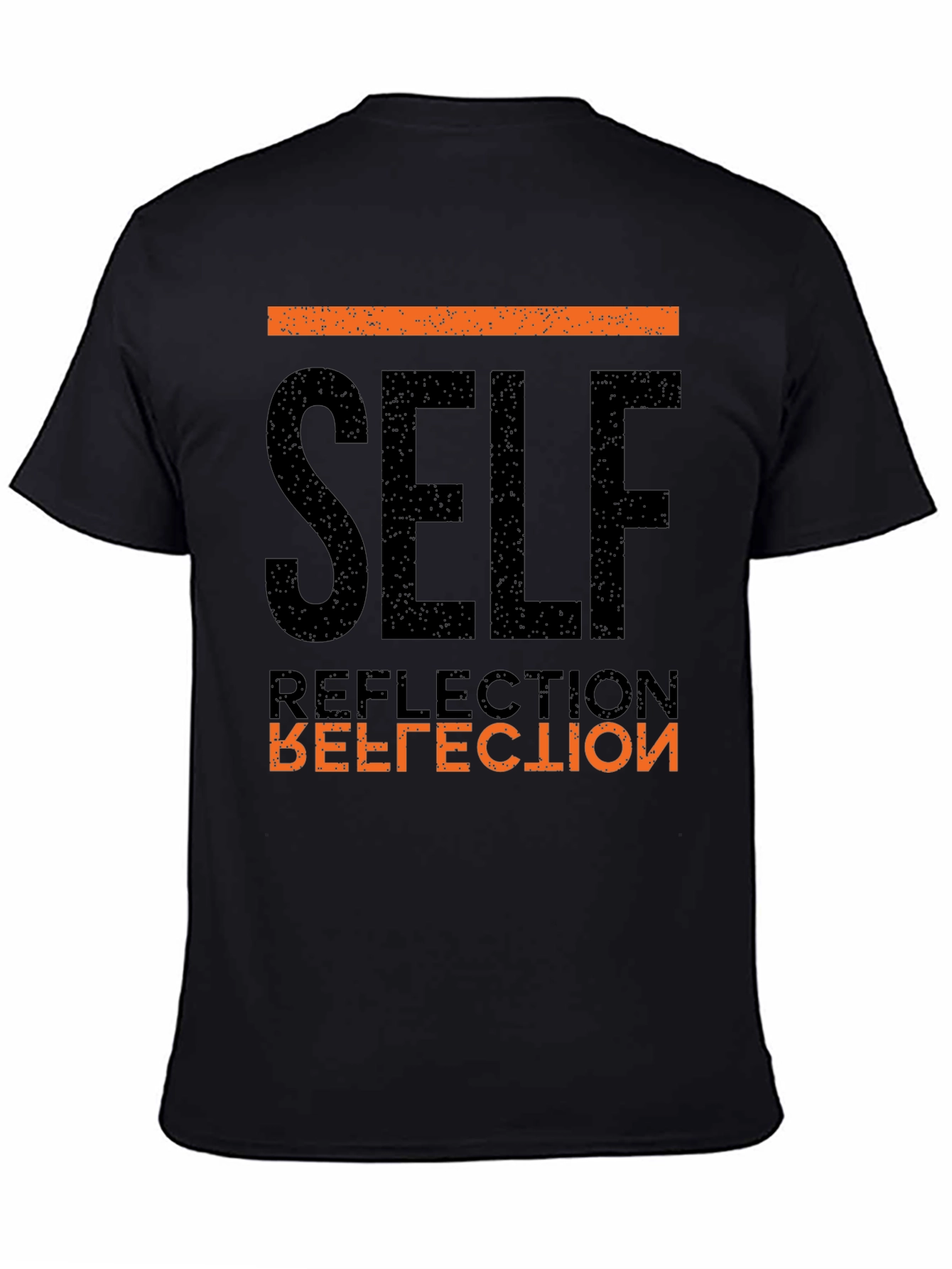 Self Reflection Graphic Tee - Black Cotton T-Shirt