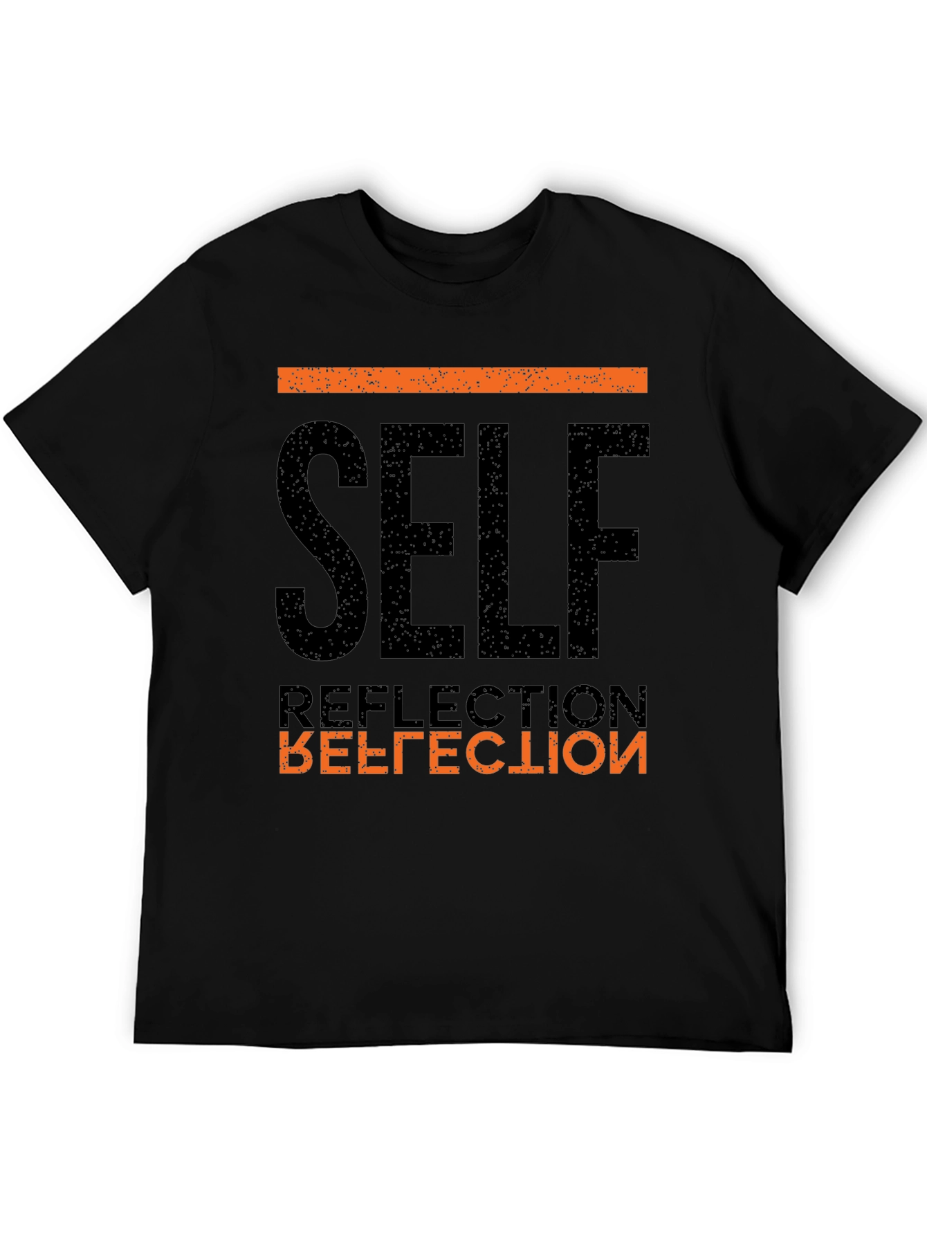 Self Reflection Graphic Tee - Black Cotton T-Shirt