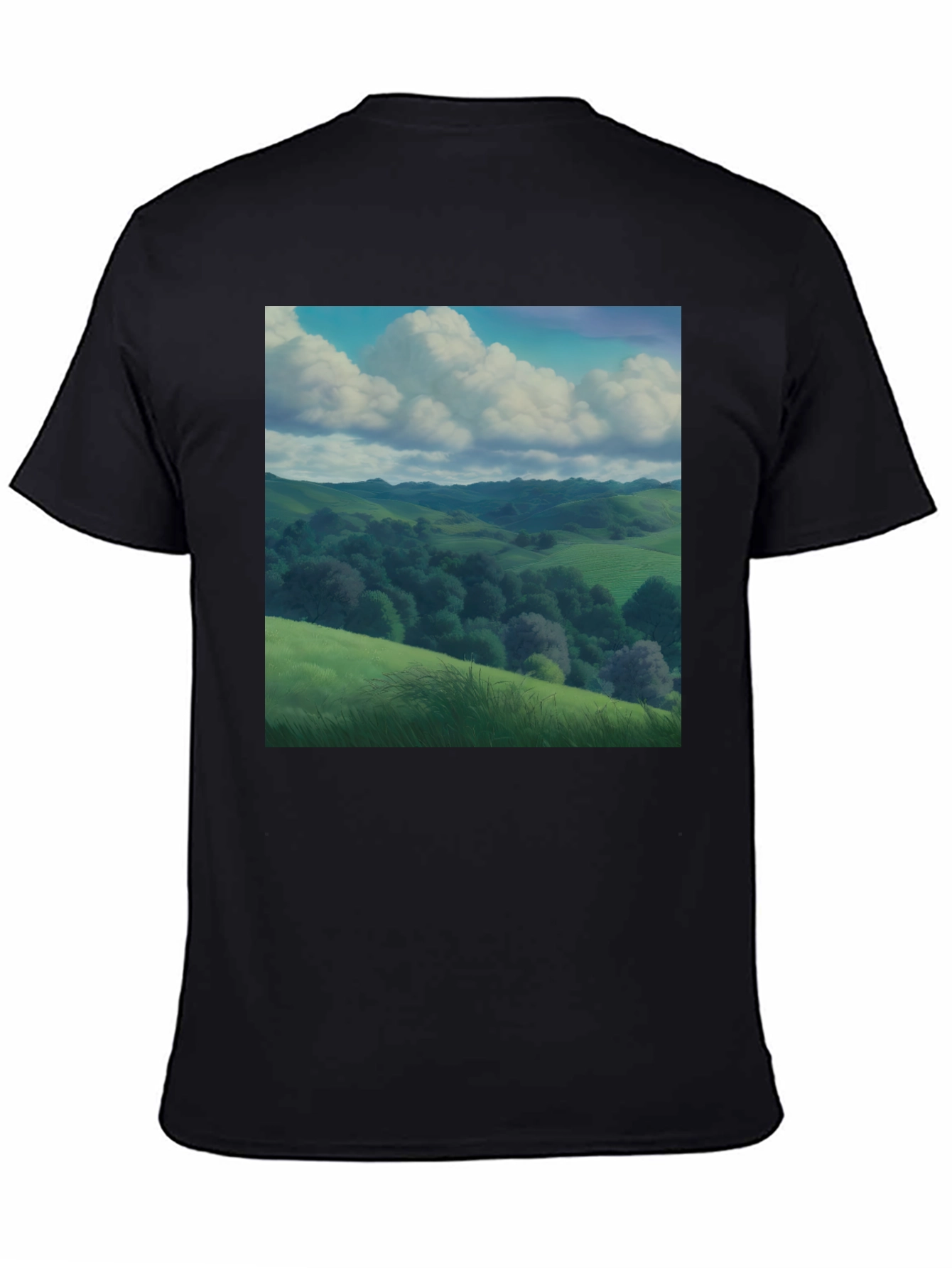 Nature Landscape Black T-Shirt