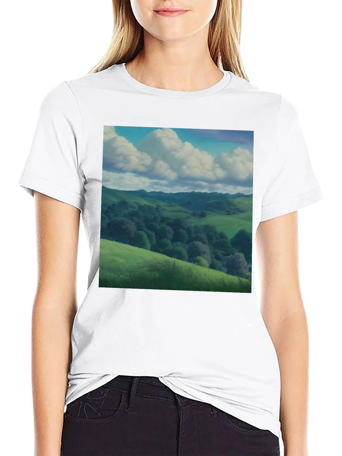 Nature Landscape Black T-Shirt
