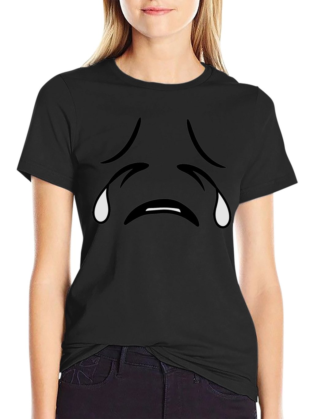 Sad Emoji Black T-Shirt