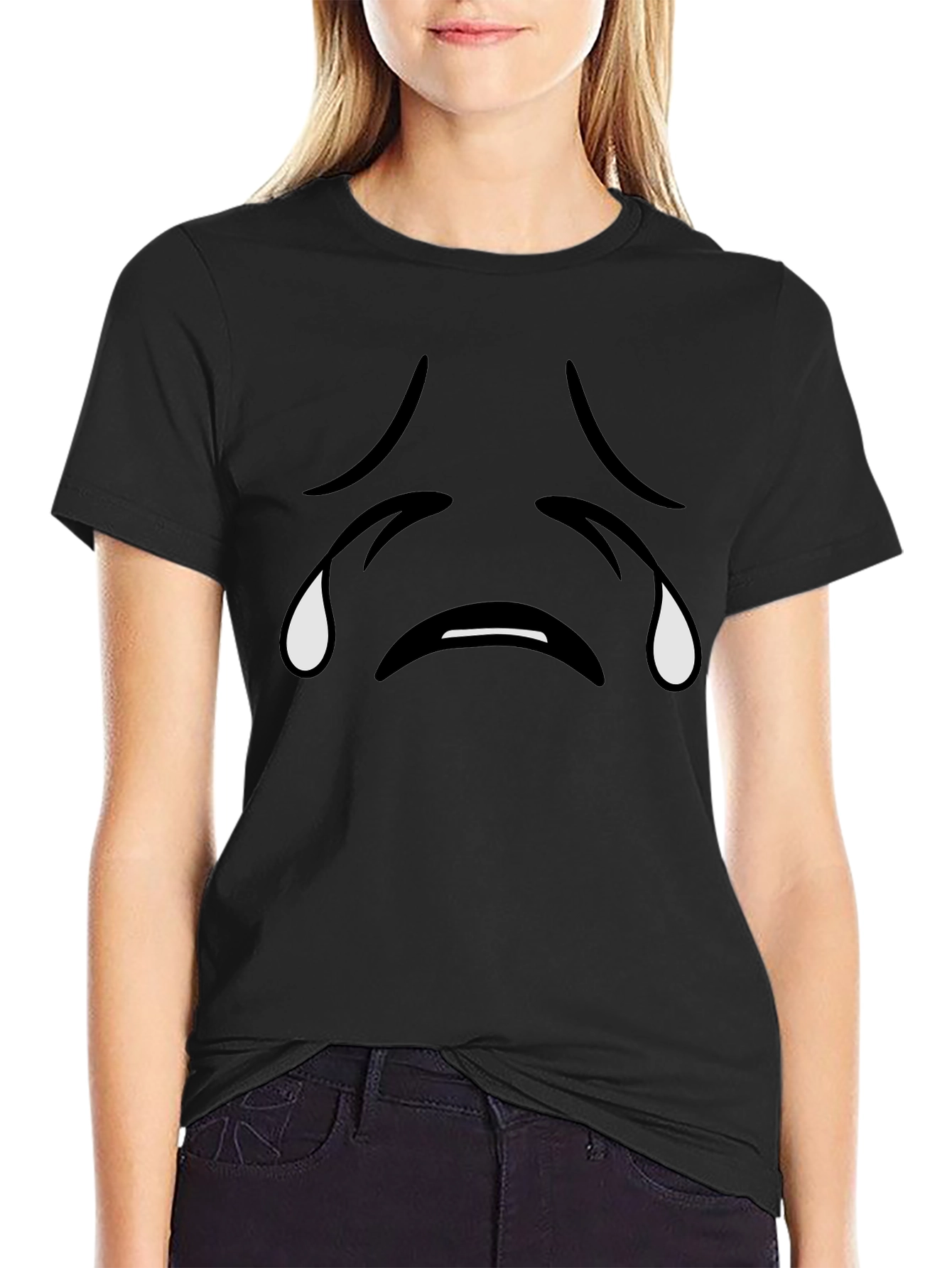 Sad Emoji Black T-Shirt