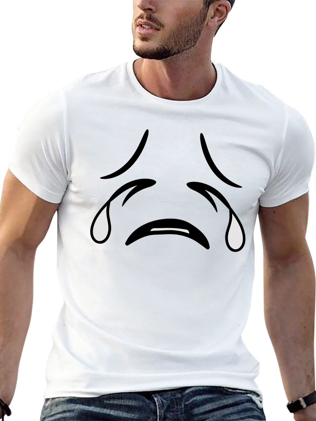 Sad Emoji Black T-Shirt