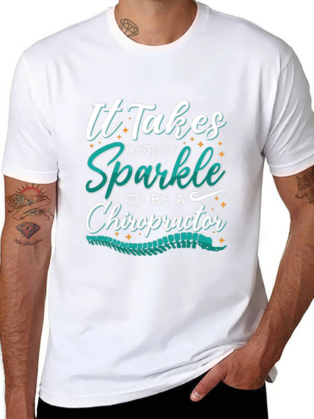 Sparkle Chiropractor T-Shirt - Black Graphic Tee