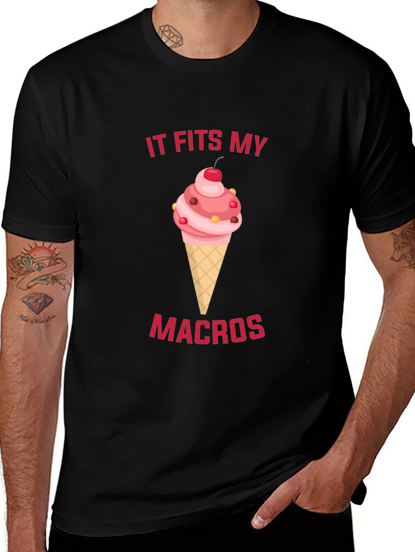 It Fits My Macros Funny Ice Cream Fitness T-Shirt