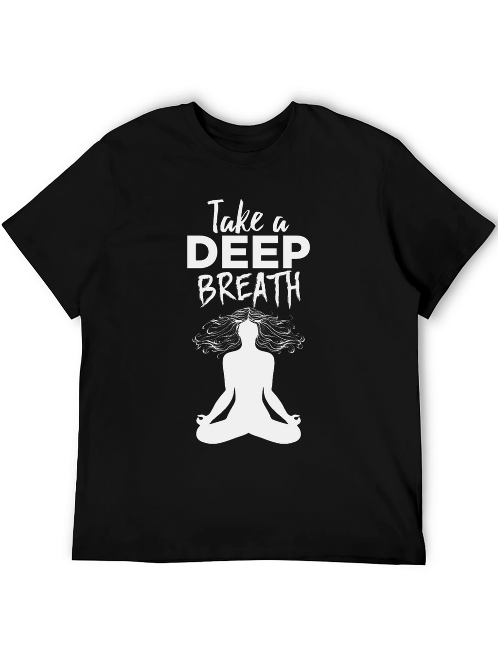 Breathe Easy Black T-Shirt Meditation Design