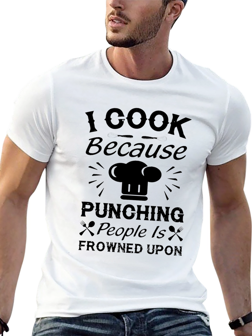 I Cook Because Punching People Is Frowned Upon T-Shirt