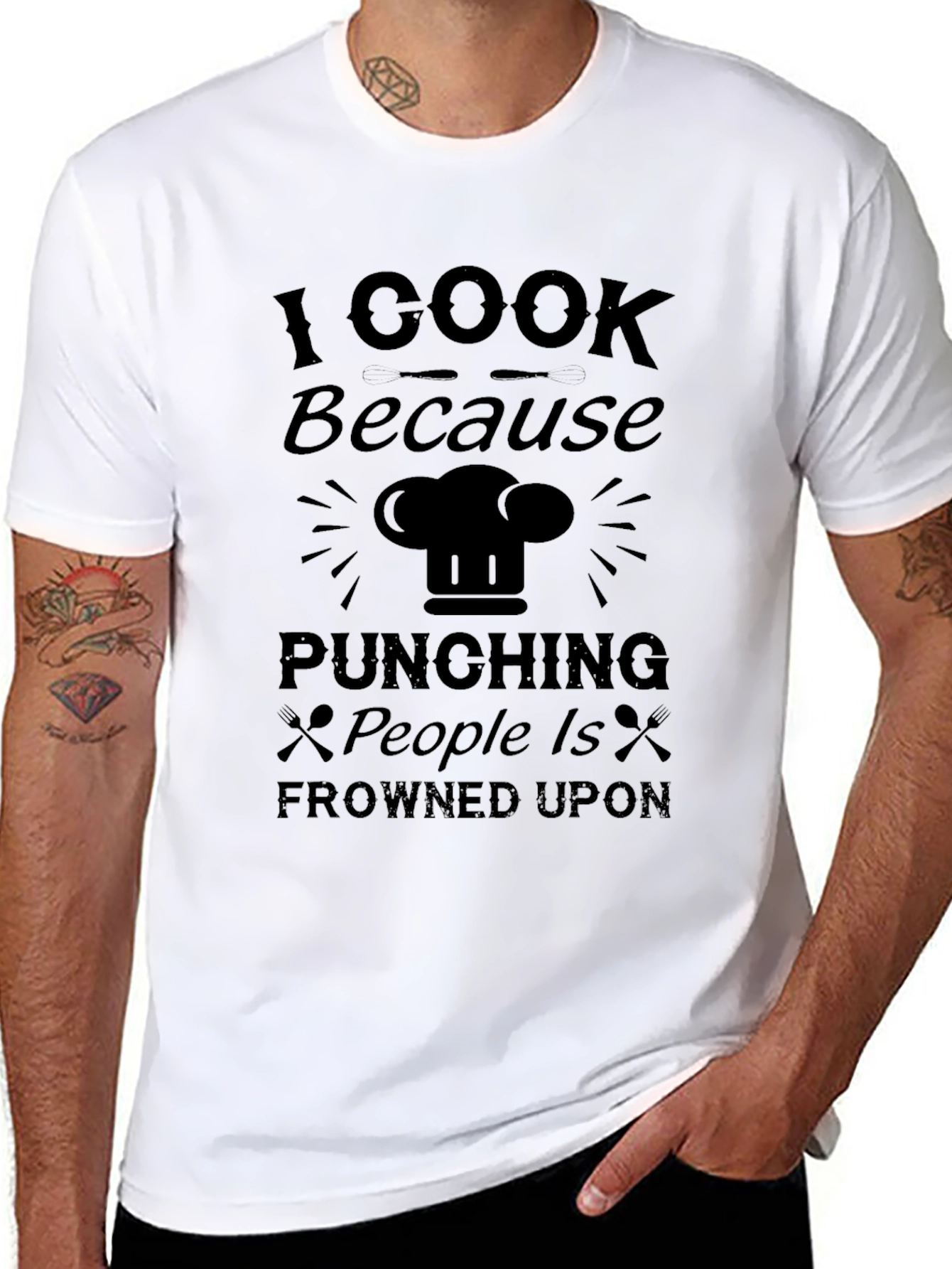 I Cook Because Punching People Is Frowned Upon T-Shirt