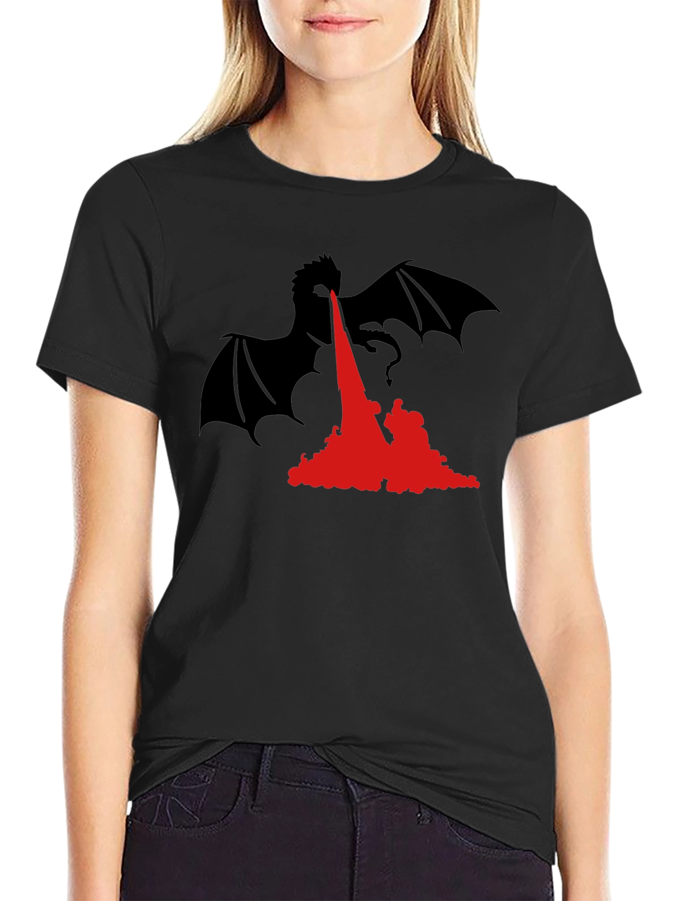 Dragon Fire T-Shirt - Black Graphic Tee